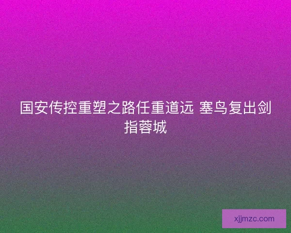 国安传控重塑之路任重道远 塞鸟复出剑指蓉城