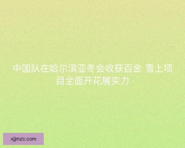 中国队在哈尔滨亚冬会收获百金 雪上项目全面开花展实力